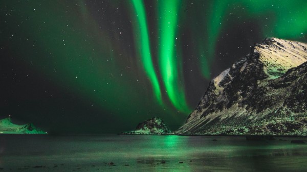 Northern Lights Aurora Mountain F Wallpaper