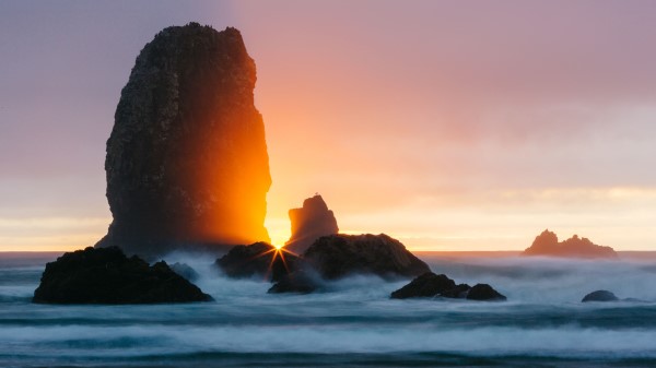 Ocean Rock Sunset Wallpaper