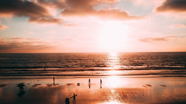 Ocean Sunset Shore F Wallpaper