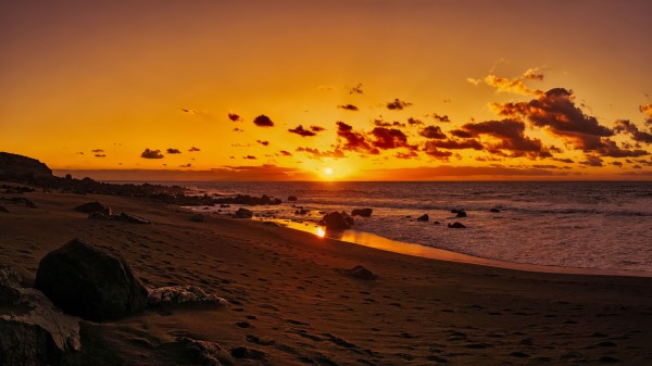 Ocean Sunset Shore Wallpaper