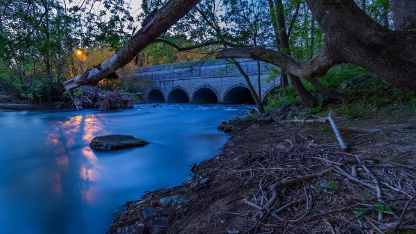 Park River Bridge Sunset Wallpaper