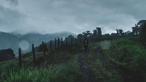 Path Descent Man Wallpaper