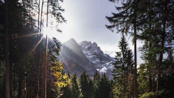 Path Mountains Rays Wallpaper