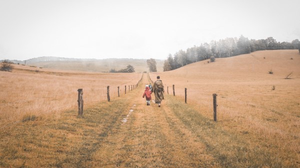 People Path Fields Wallpaper
