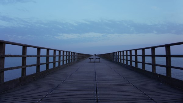 Pier Benches Sea Wallpaper
