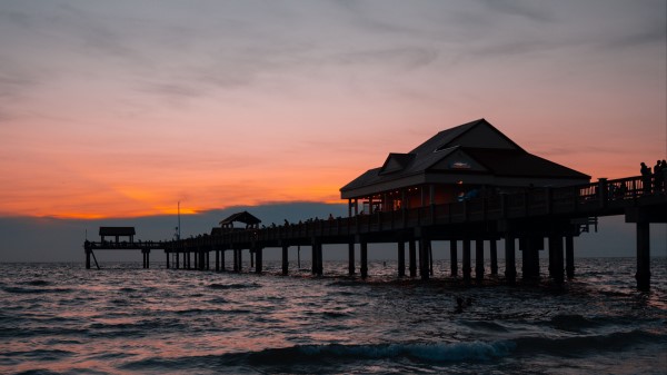 Pier Building Sea Wallpaper