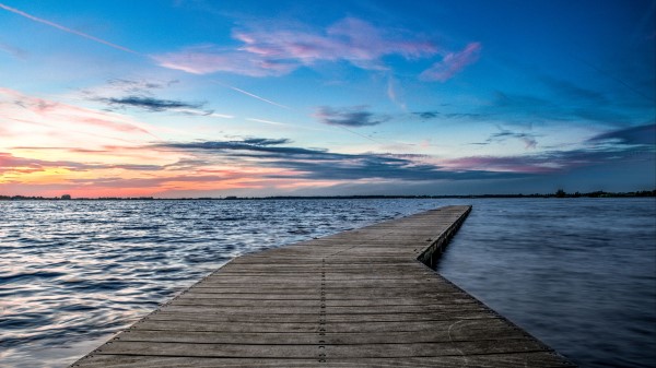 Pier Horizon Sunset Image Wallpaper