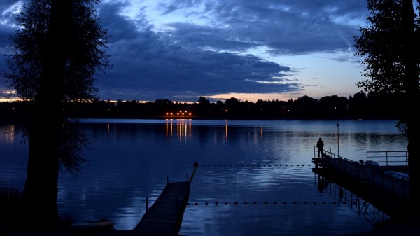 Pier Night River Wallpaper