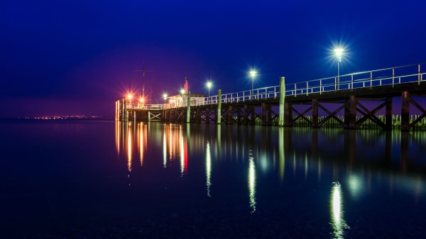 Pier Sea Night Wallpaper