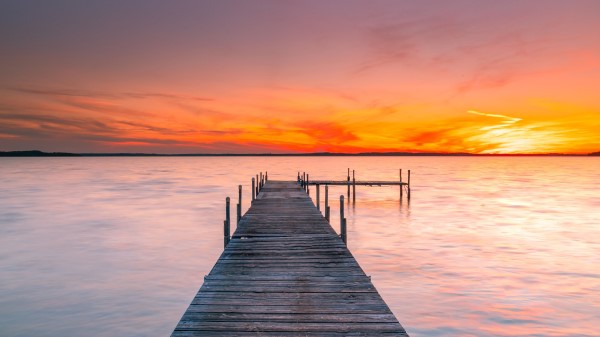Pier Sea Sunset Wallpaper