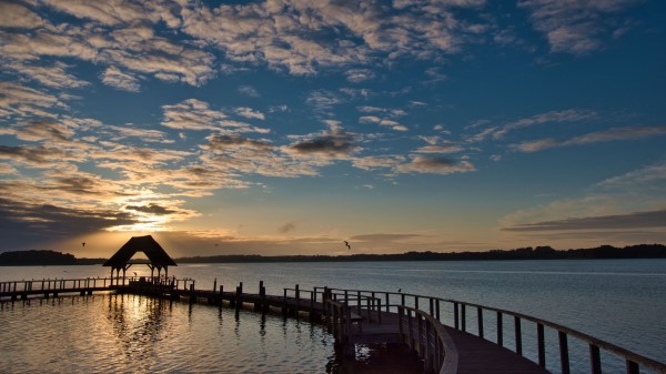 Pier Sea Water Wallpaper