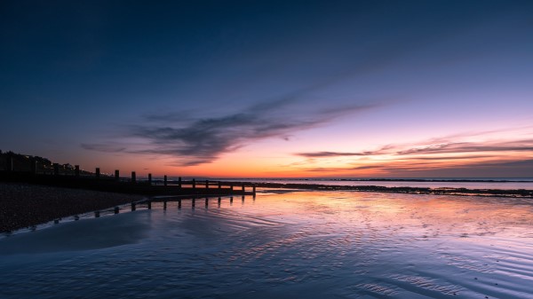 Pier Sunset Sea Image Wallpaper