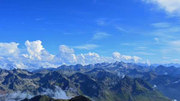 Pyrenees France Mountains Panorama Wallpaper
