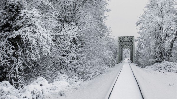 Rails Railway Snow Wallpaper