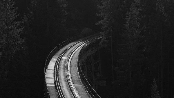 Railway Rails Bw Wallpaper