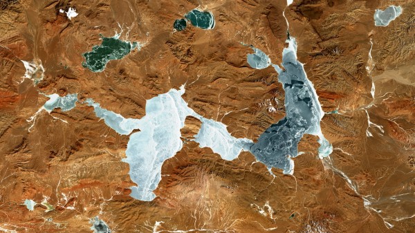 Relief Aerial View Mountains Wallpaper