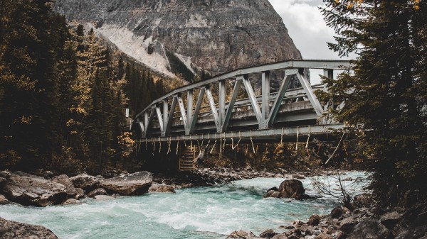 River Bridge Mountain Wallpaper