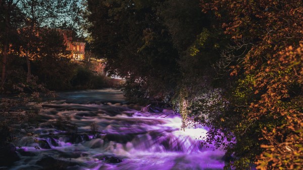 River Current Waterfall Wallpaper