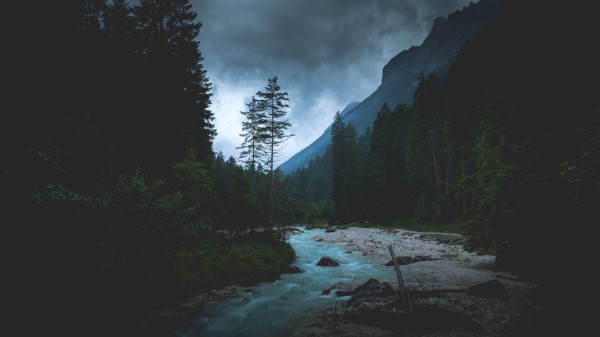 River Forest Mountains Wallpaper