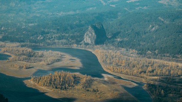 River Mountains Aerial View Wallpaper