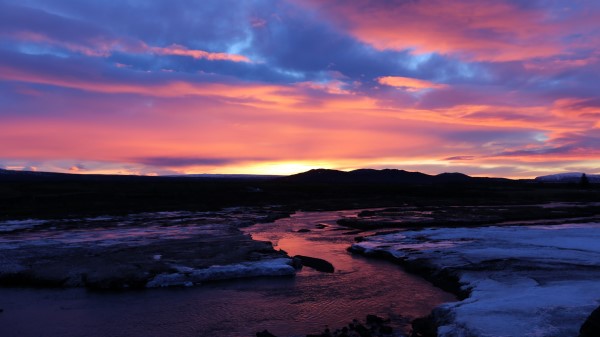 River Sunset Twilight Image Wallpaper