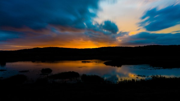 River Sunset Twilight Wallpaper