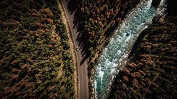 Road Aerial View Distance Wallpaper