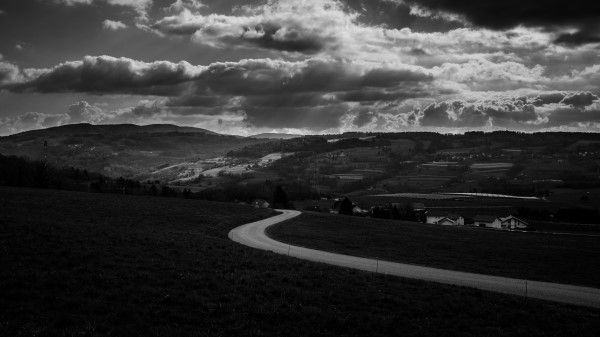Road Bw Turn Wallpaper