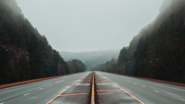 Road Fog Marking Wallpaper