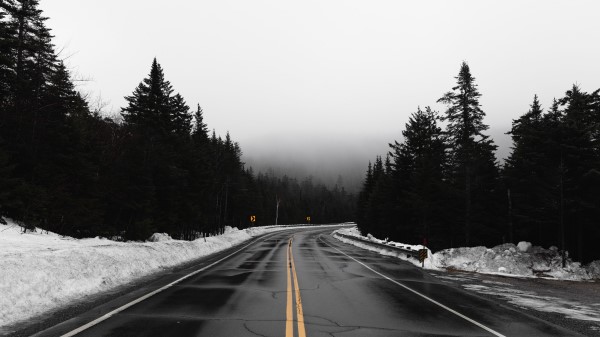 Road Fog Turn Wallpaper