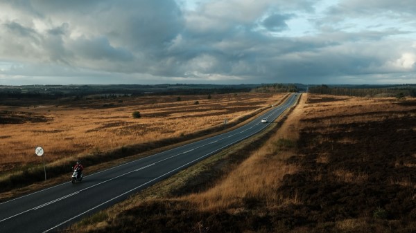 Road Marking Fields Wallpaper