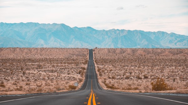 Road Marking Mountains Horizon Direction Wallpaper