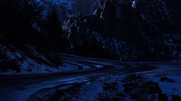 Road Mountain Night Wallpaper