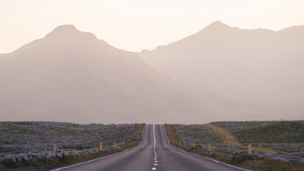 Road Mountains Fog Wallpaper