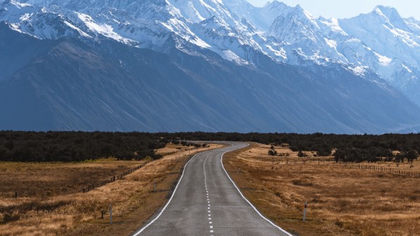 Road Mountains Marking Hh Wallpaper