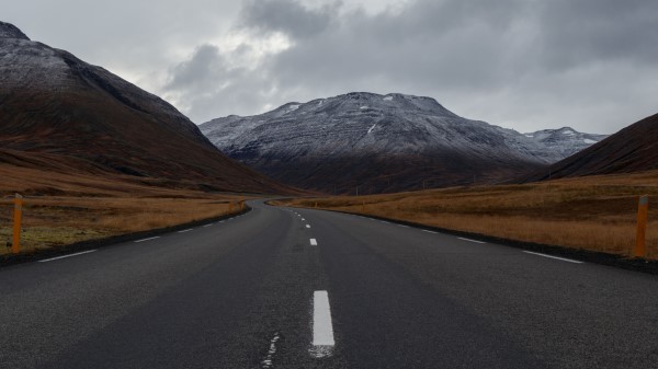 Road Mountains Marking Wallpaper
