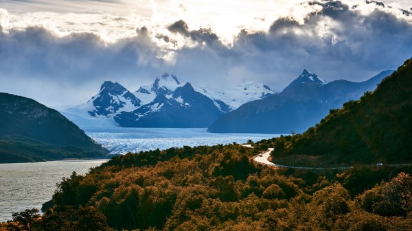 Road Mountains Trees Gg Wallpaper