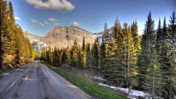 Road Mountains Trees Image Wallpaper