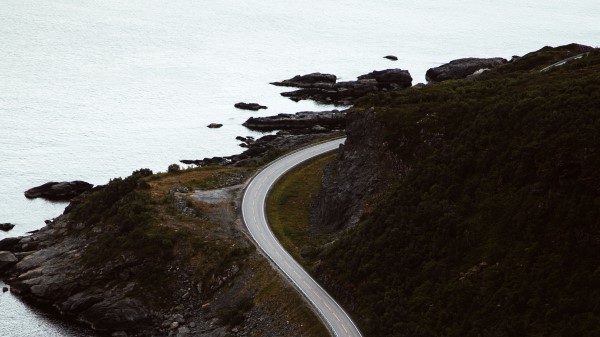 Road Rocks Aerial View Wallpaper