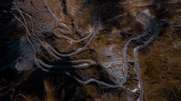 Road Serpentine Aerial View Wallpaper