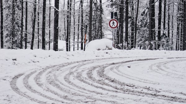 Road Snow Turn Wallpaper