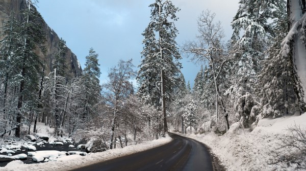 Road Snow Winter Wallpaper