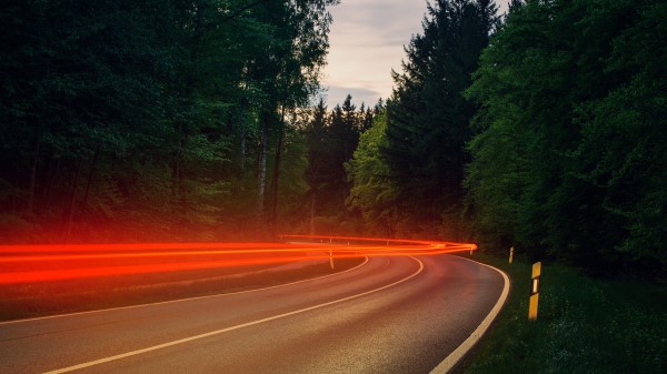 Road Turn Freezelight Wallpaper