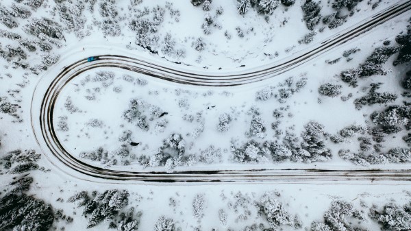 Road Turn Top View Wallpaper