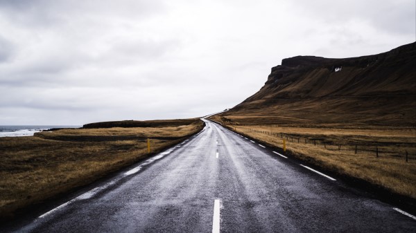 Road Winding Rock Wallpaper