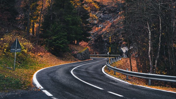 Road Winding Rocks Wallpaper