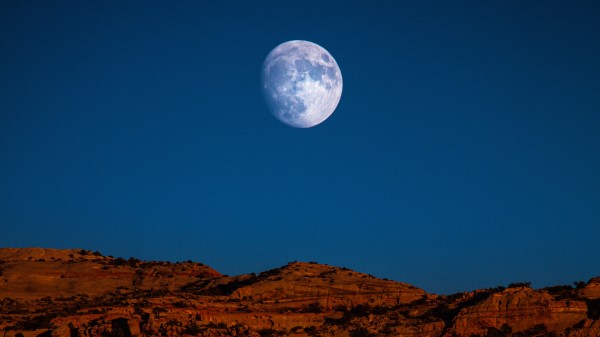 Rock Cliff Moon Wallpaper