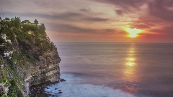 Rock Cliff Shore Wallpaper