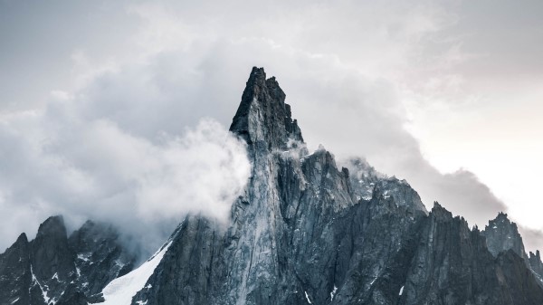 Rock Peak Snow Wallpaper