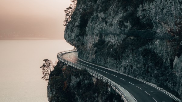 Rock Road Cliff Wallpaper